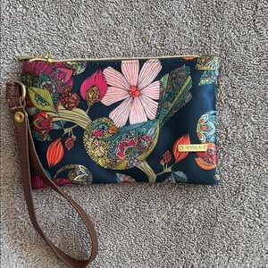 Chala Navy Floral Wristlet